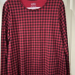 Croft & Barrow Red and Black Buffalo Check T-shirt, long sleeve XL